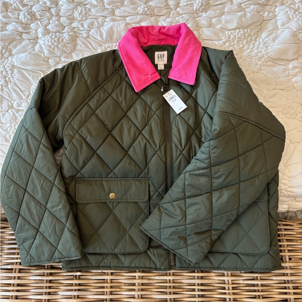 GAP Kids Quilted Jacket with Pink Collar